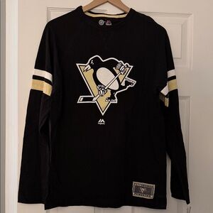 Majestic Black and Gold Penguins Long Sleeve Shirt